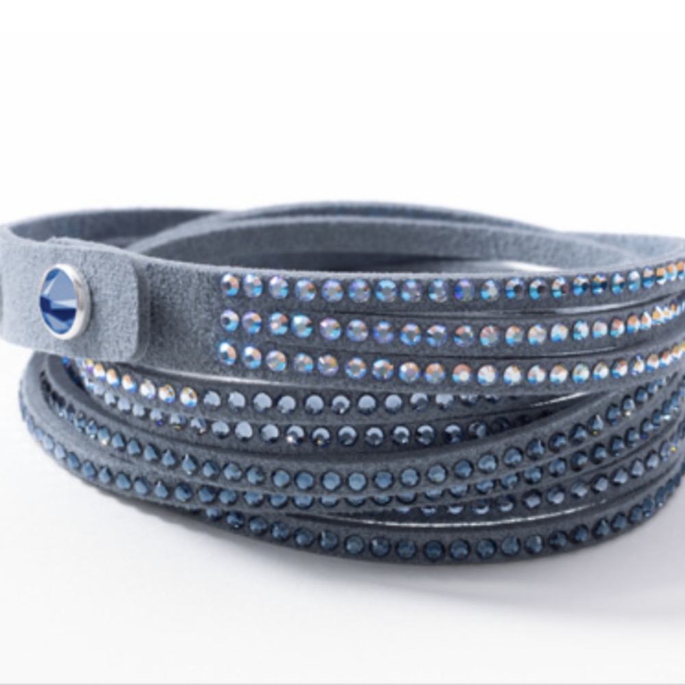 Touchstone Crystal by Swarovski Double Wrap Bracelet, Denim